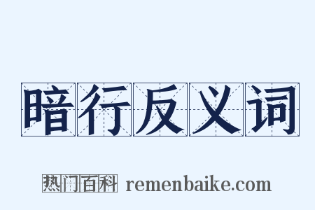 暗行反义词是什么意思的图片